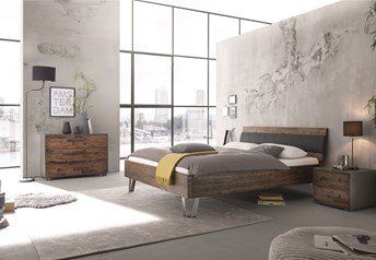 Hasena Jeno Coria Solid Rustic Wood Industrial Bed