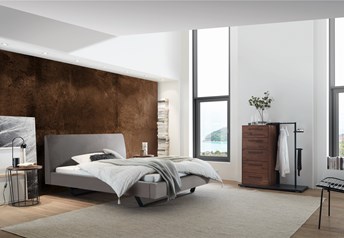 Hasena Moon Slid Orion Real Leather Modern Floating Bed