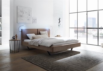 Hasena Sole Slid Siena Real Leather Modern Floating Bed
