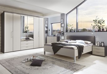 Isolde bedroom set with hinged door combi wardrobe (slider also available)