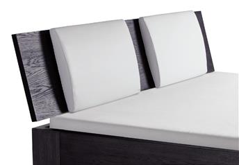 Suny pads in real leather white on graphite oak Varus headboard