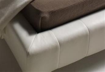 Quarrata CAPRI Italian Modern Leather Bed with high-rise headboard