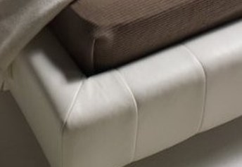 Quarrata CAPRI Italian Modern Leather Bed with low-rise headboard