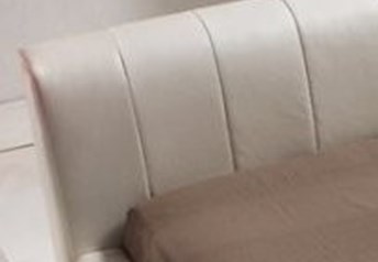 Quarrata CAPRI Italian Modern Leather Bed with low-rise headboard