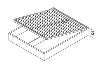 sketch of storage version bedframe