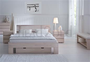 Solid Beech White Lacquered Solid Wooden Bed