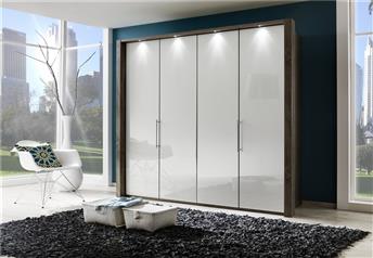 WHITE GLASS - RUSTIC OAK DARK CARCASE